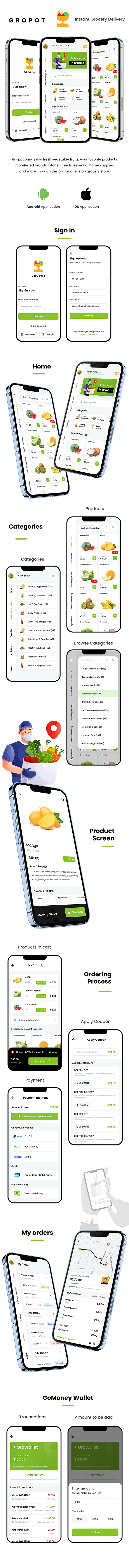 2 App Template | Online Grocery Ordering App | Grocery App | Gropot - 3